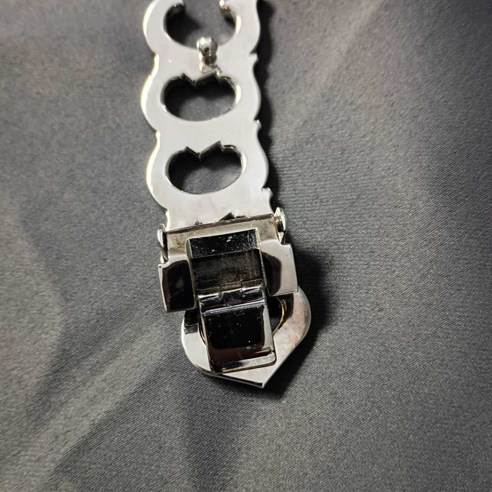❤️CARTIER PARIS SILVER BUCKLE WITH BLACK & BURGUNDY REVERSIBLE BELT 31-33.5 - Picture 5 of 9